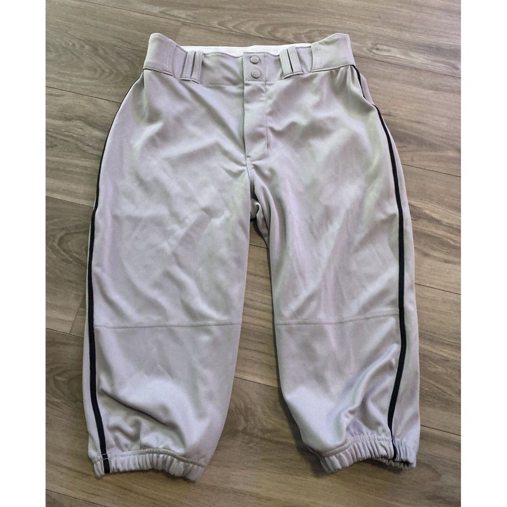 CHAMPRO Adult Traditional Knicker Style Knee-Length Baseball Pants Gray Black M